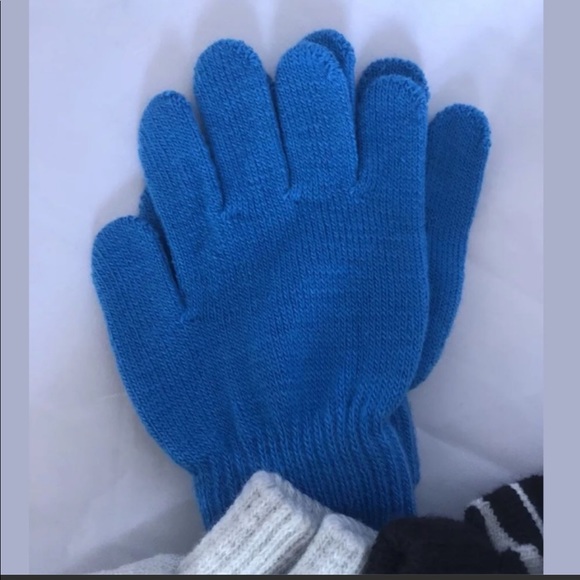 Cat & Jack OSFM toddler gloves blue grey stripped - Picture 4 of 4